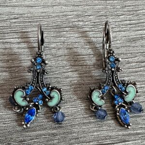 Elegant Blue and Silver Earrings